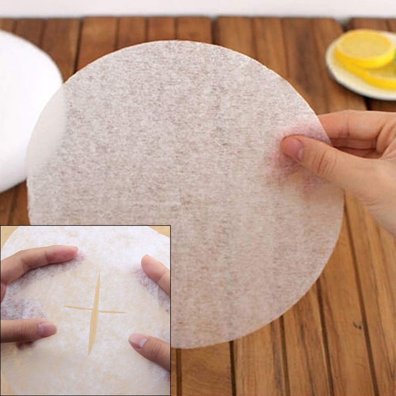 lasenersm 36 Sheets Kitchen Food Absorption Paper - Baking Papers Oil-absorption Food Grade Health Filter Paper Kitchen Blotting Sheets Round 7.87 - Image 3